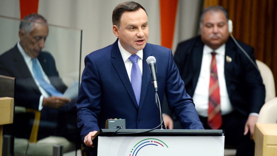 rezydent Andrzej Duda (C), 19 bm. podczas szczytu ONZ, poświęconego dużym ruchom uchodźców i migrantów. Fot. PAP/Jacek Turczyk