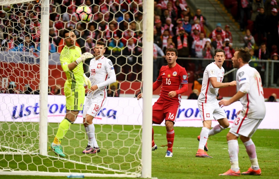Polska wygrała z Armenią 2:1 (0:0) w meczu eliminacji piłkarskich mistrzostw świata, który odbył się w Warszawie. Fot. PAP/Bartłomiej Zborowski