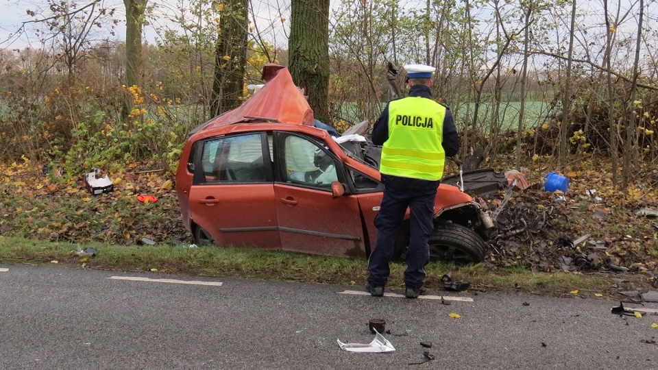 Do tragicznego wypadku doszło dzisiaj w godzinach rannych na drodze wojewódzkiej nr 240. Fot. Policja