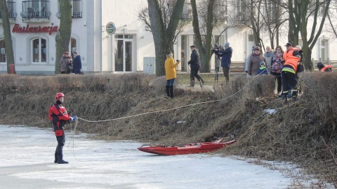 Policjanci z Inowrocławia, wspólnie ze strażakami i ratownikami WOPR zorganizowali pokaz ratownictwa. Fot. Tatiana Adonis