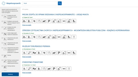 Toruńskie budynki w wyszukiwarce miejsc dostępnych dla osób z niepełnosprawnościami