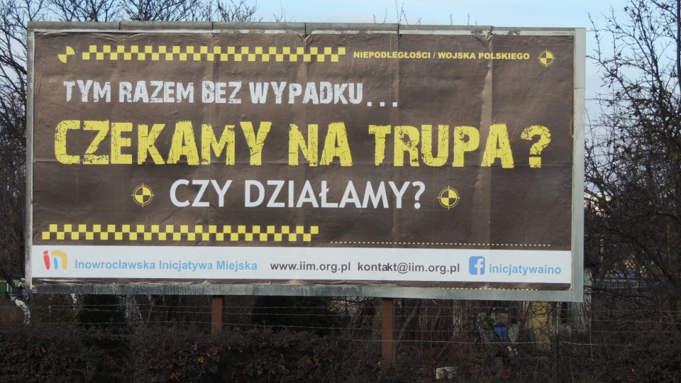 Na razie, aby zwrócić uwagę na problem stworzono prowokujący billboard. Fot. Tatiana Adonis