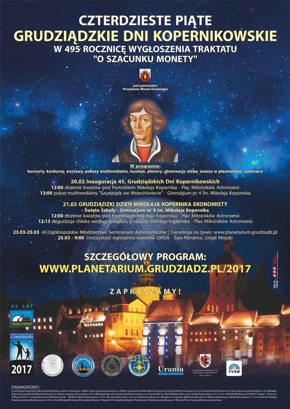 Grudziądzkie "Święto Kopernika" zakończy się 25 marca ogólnopolskim seminarium astronomicznym. Fot. zst.grudziadz.com.pl