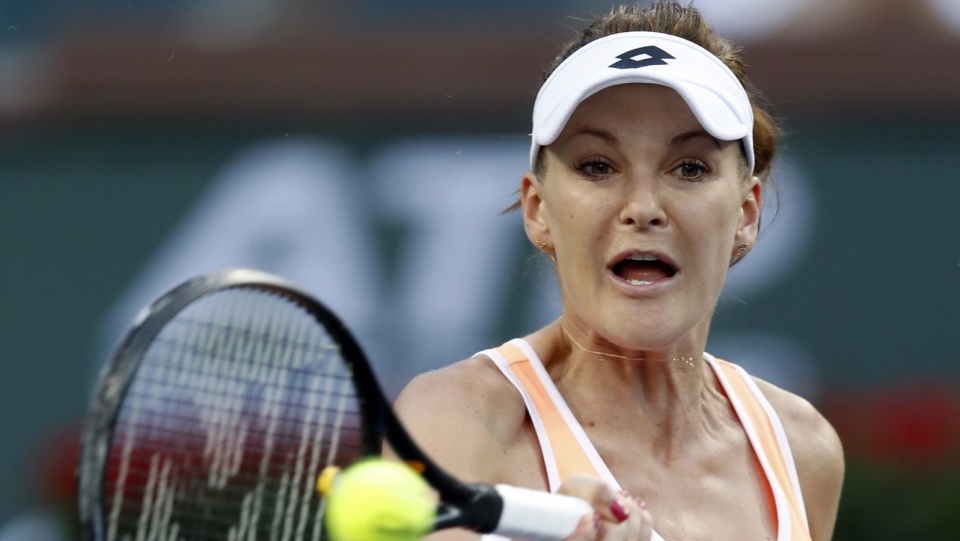 Na zdjęciu Agnieszka Radwańska podczas meczu III rundy Indian Wells z Shuai Peng. Fot. PAP/EPA/PAUL BUCK