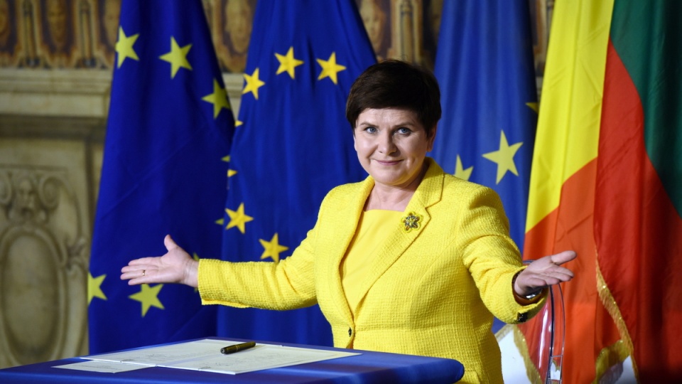 Premier RP Beata Szydło podczas uroczystości upamiętniających 60. rocznicę podpisania Traktatów Rzymskich w Rzymie. Fot.PAP/Radek Pietruszka