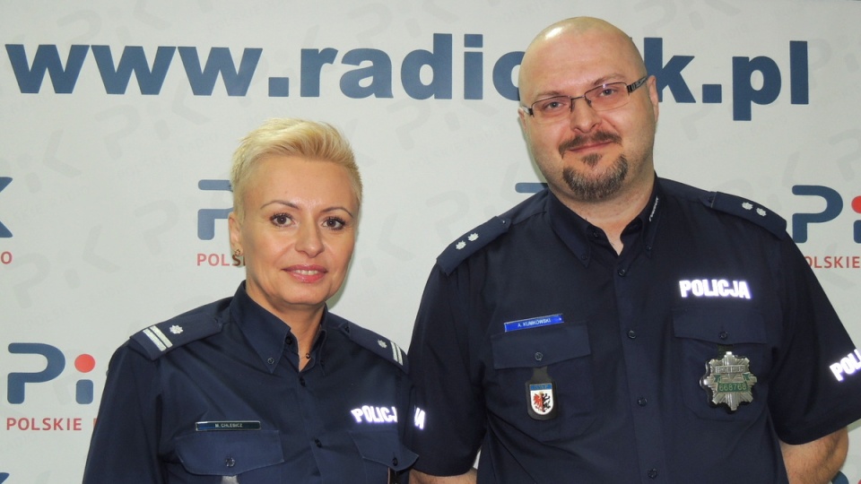 Mówi podinsp. Monika Chlebicz, rzecznik prasowy Komendy Wojewódzkiej Policji w Bydgoszczy i podkom. Adam Kumkowski z Wydziału Prewencji Komendy Wojewódzkiej Policj. Fot. E.Rupniewska