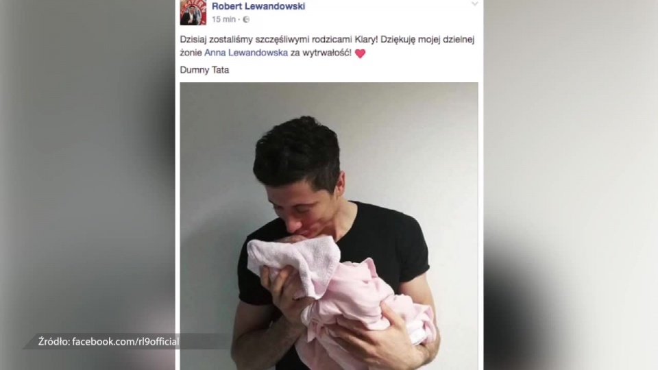 Kapitan piłkarskiej reprezentacji Polski Robert Lewandowski pochwalił się w mediach społecznościowych, że został ojcem. Fot. x-news/Press Focus