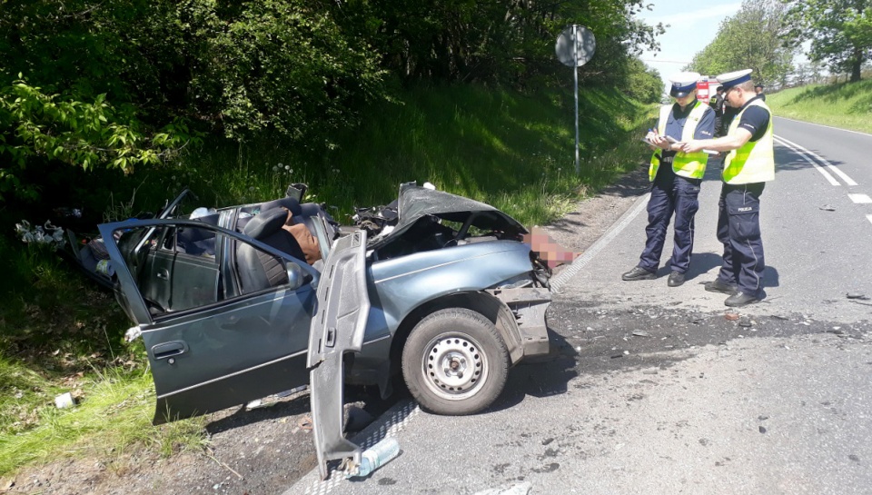 W wyniku zdarzenia na miejscu zginął 83-letni mieszkaniec powiatu grudziądzkiego. Fot. KPP w Rypinie