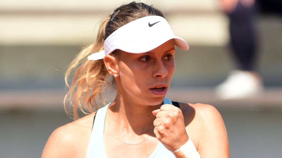 Na zdjęciu Magda Linette podczas meczu 2. rundy French Open 2017. Fot. PAP/EPA/CAROLINE BLUMBERG