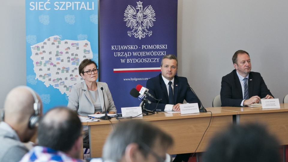 W Kujawsko-Pomorskim Urzędzie Wojewódzkim w Bydgoszczy, zorganizowano konferencję prasową poświęconą sieci szpitali. Fot. UW w Bydgoszczy