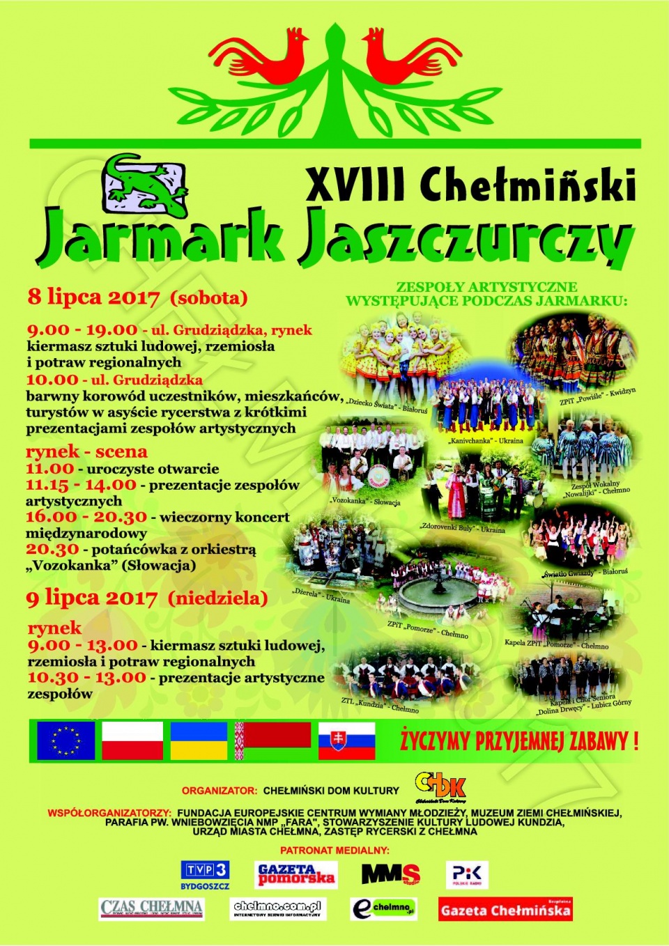 Plakat XVIII Chełmińskiego Jarmarku Jaszczurczego.