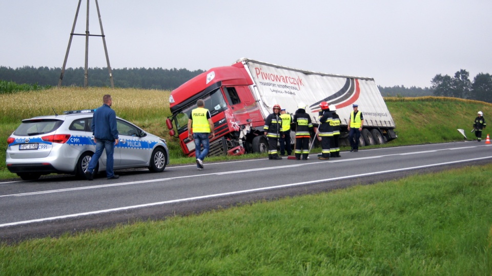 Na skutek zderzenia obrażeń doznali kierowcy biorących w kolizji pojazdów. Fot. Henryk Żyłkowski