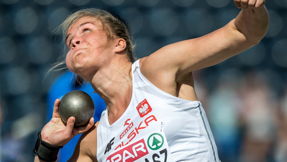 Na zdjęciu Klaudia Kardasz, srebrna medalistka lekkoatletycznych MME w pchnięciu kulą