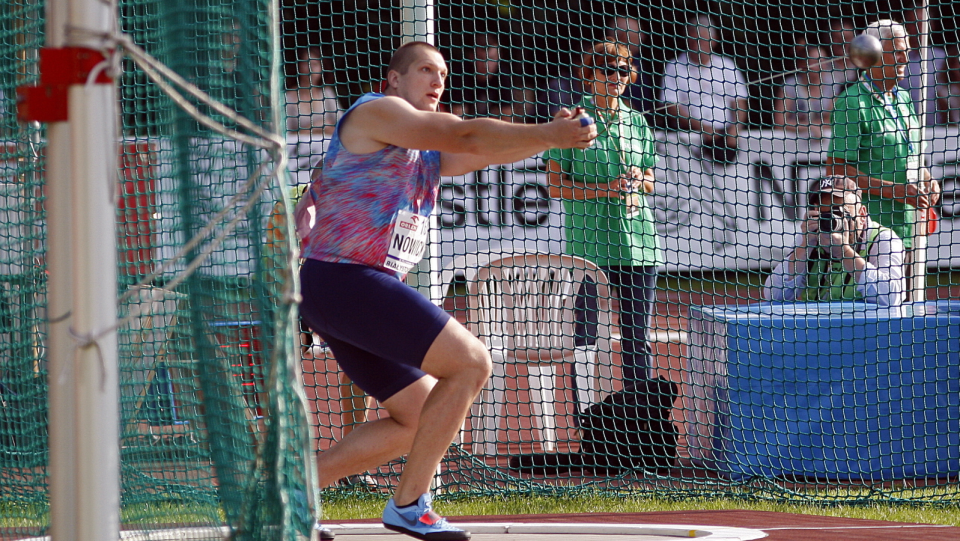 Na zdjęciu Wojciech Nowicki podczas konkursu rzutu młotem na lekkoatletycznych MP w Białymstoku. Fot. PAP/Artur Reszko