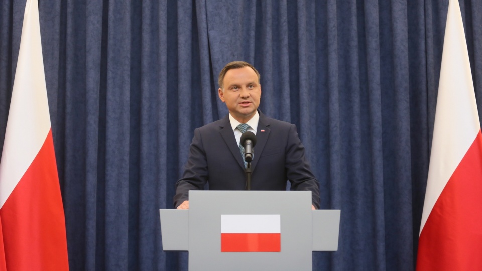 Prezydent Andrzej Duda wygłosił oświadczenie na temat reformy sądownictwa. Fot. PAP/Paweł Supernak