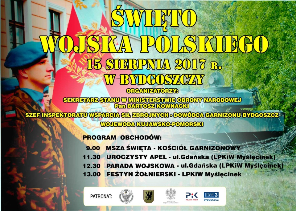 W Bydgoszczy odbędzie się m.in. wojskowa parada