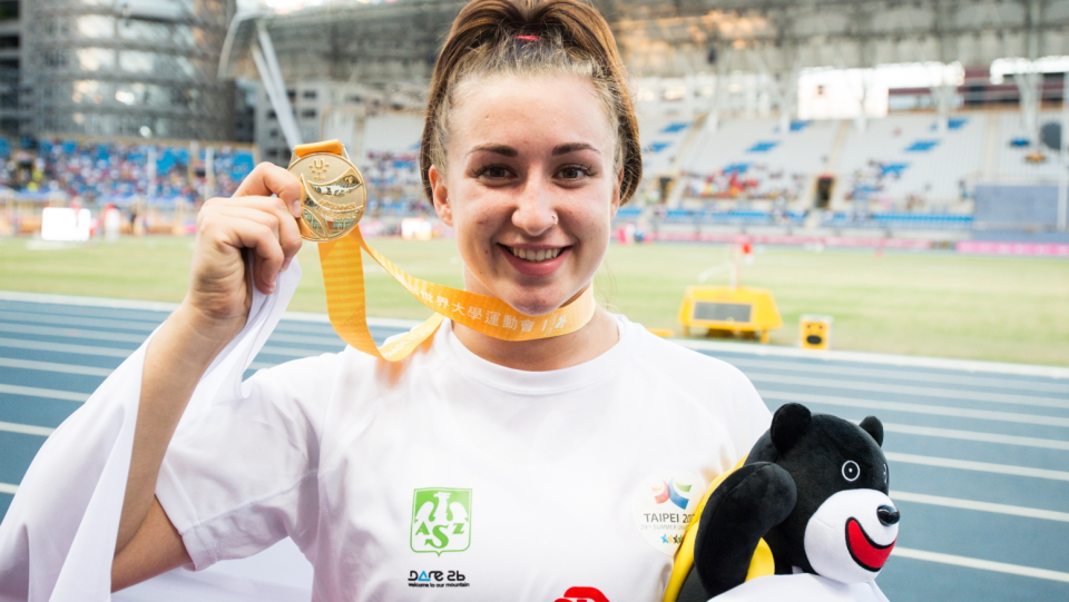 Na zdjęciu Malwina Kopron, złota medalistka Uniwersjady 2017 w rzucie młotem. Fot. PAP/AZS Paweł Skraba