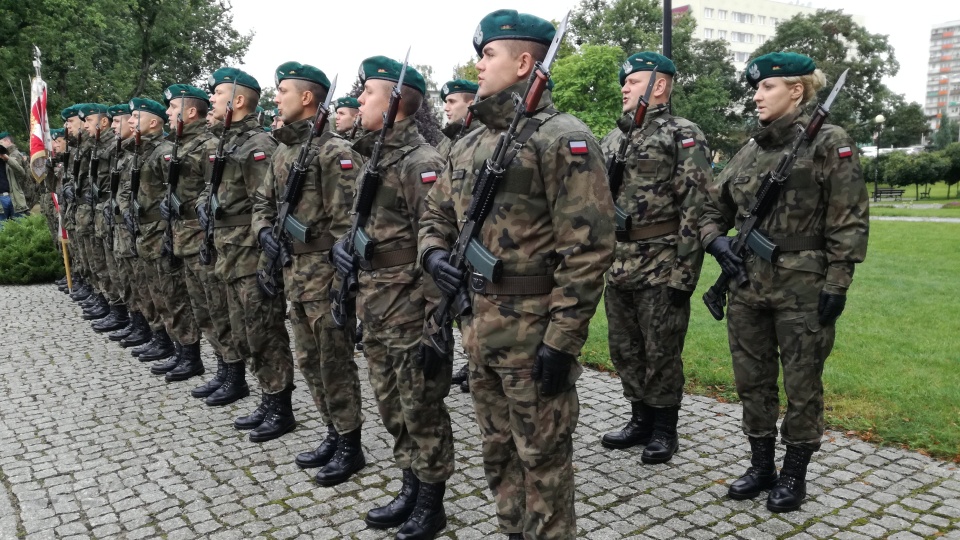 W toruńskich obchodach pod pomnikiem "Ku czci poległych i pomordowanych przez hitlerowskiego najeźdźcę w latach 1939-1945" wzięli udział kombatanci, samorządowcy i uczniowie. Fot. Michał Zaręba