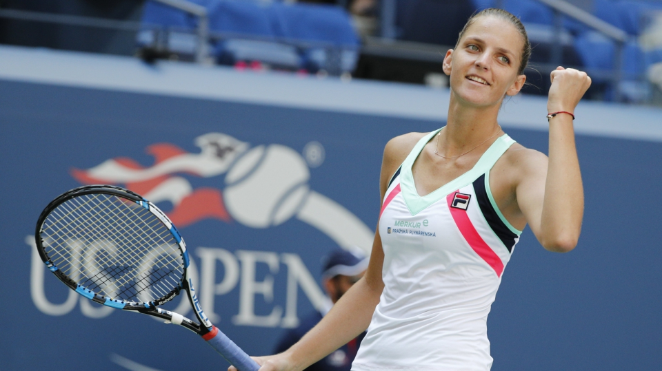 Na zdjęciu Czeszka Karolina Pliskova podczas meczu 1/8 finału US Open 2017. Fot. PAP/EPA/JUSTIN LANE