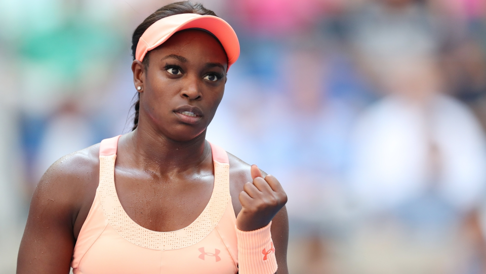 Na zdjęciu Sloane Stephens podczas ćwierćfinałowego meczu w US Open 2017. Fot. PAP/EPA/DANIEL MURPHY