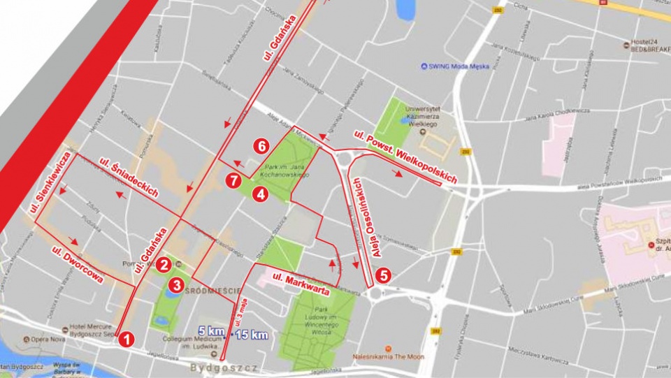 Półmaraton Bydgoski wyłączył z ruchu praktycznie całe śródmieście Bydgoszczy