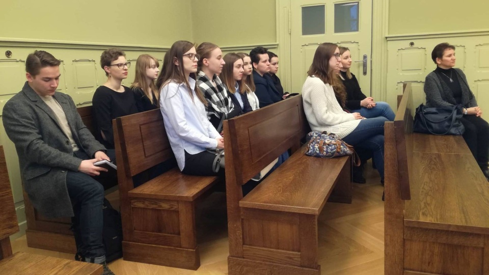 W ramach zajęć praktycznych do sądu przyszli studenci lingwistyki praktycznej i copywritingu. Fot. Michał Zaręba