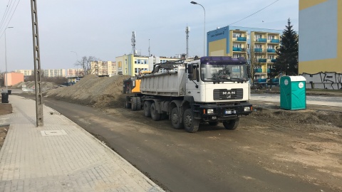 Sytuacja na budowie przedłużenia Trasy Uniwersyteckiej w Bydgoszczy. Stan na koniec marca. Fot. Tomasz Kaźmierski