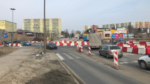 Sytuacja na budowie przedłużenia Trasy Uniwersyteckiej w Bydgoszczy. Stan na koniec marca. Fot. Tomasz Kaźmierski