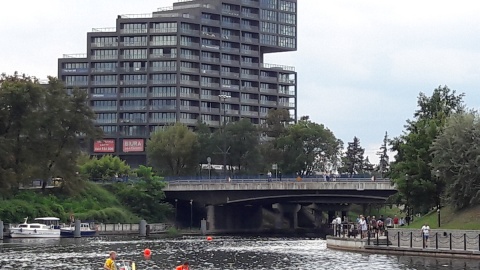 Zawody pływackie w centrum Bydgoszczy/fot. Tatiana Adonis