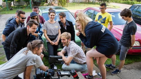 Na planie filmu Karoliny Ford, pt. "Trzech panów P". Fot. Ryszard Duczyc