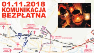 Wszystkich Świętych - bezpłatne przejazdy komunikacją i zmiany w organizacji ruchu w Bydgoszczy