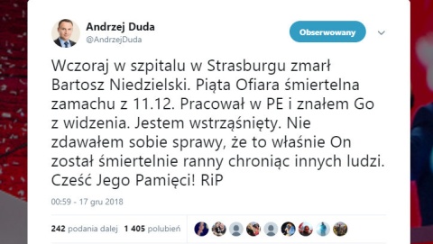 Zmarł Polak - ofiara zamachu w Strasburgu