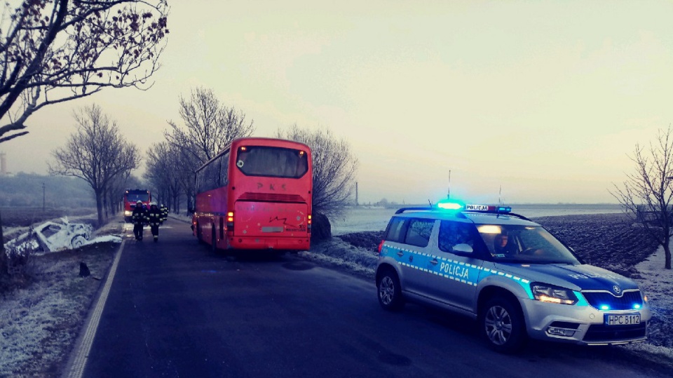 Wypadek w Trylu koło Świecia. Fot. KPP Świecie