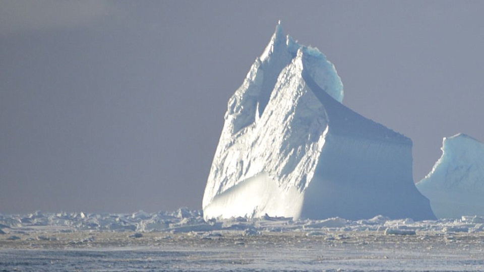 Góra w paku lodowym. Brak przejścia. Fot. AntarcticCircle60S.pl