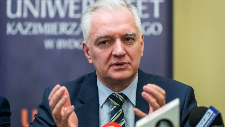 Wicepremier Jarosław Gowin podczas konferencji prasowej. Fot. Tytus Żmijewski