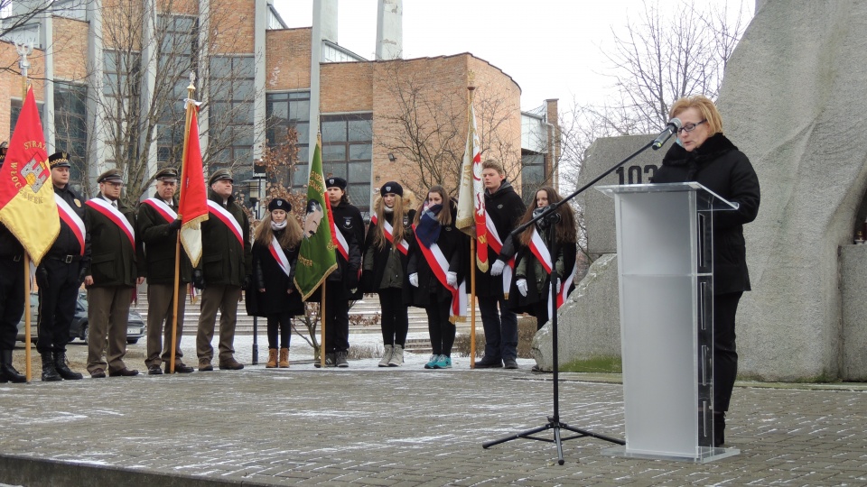 Uroczystość zorganizowana przez miasto odbyła się w południe przy pomniku Armii Krajowej. Fot. Marek Ledwosiński