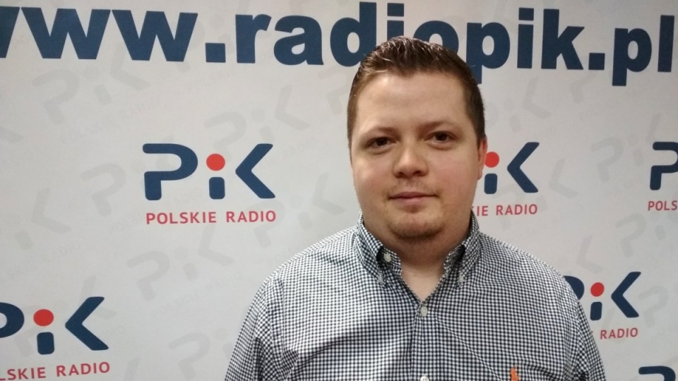 Bydgoski radny Jakub Mendry gościem "Rozmowy dnia" w Polskim Radiu PiK. Fot. Bartłomiej Grzankowski