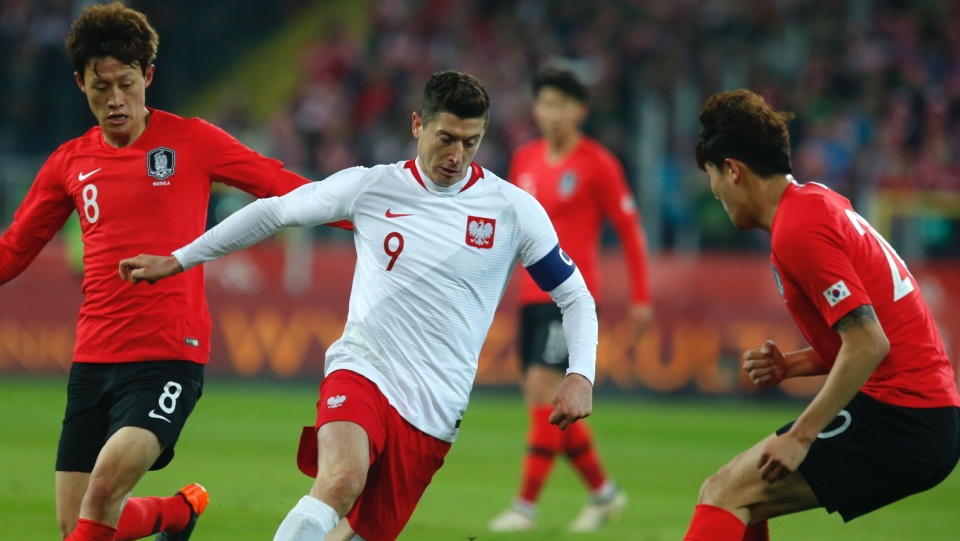 Zdjęcie z meczu Polska kontra Korea Południowa na Stadionie Śląskim w Chorzowie. Fot. PAP/Andrzej Grygiel