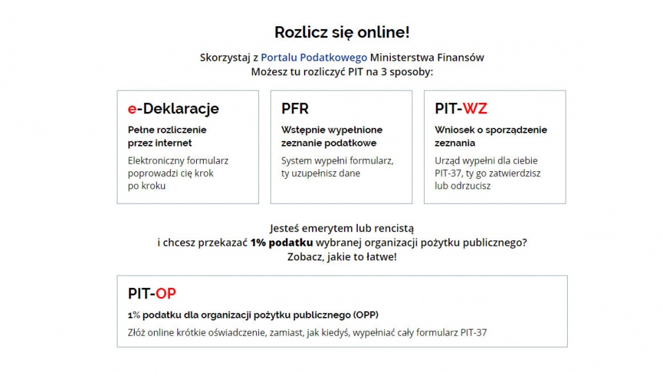 Informacje o rozliczeniu można uzyskać na stronie www.szybkipit.pl oraz na Portalu Podatkowym MF. Fot. Zrzut ekranu