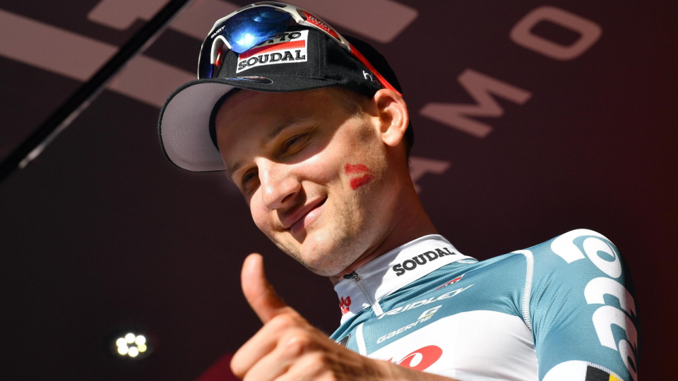 Na zdjęciu Belg Tim Wellens, triumfator 4. etapu Giro d