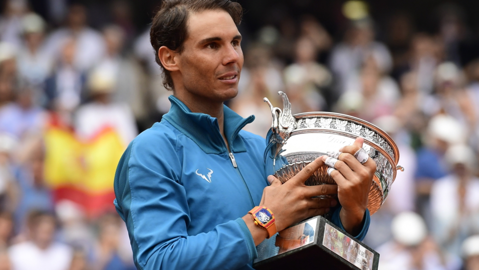 Na zdjęciu Rafael Nadal, triumfator French Open 2018. Fot. PAP/EPA/CAROLINE BLUMBERG