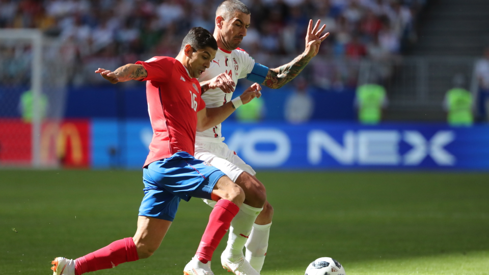 Zdjęcie z meczu Kostaryka kontra Serbia w 1. kolejce grupy E MŚ 2018. Fot. PAP/EPA/TATYANA ZENKOVICH