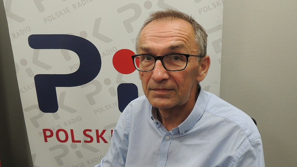 Andrzej Guzowski, kandydat na prezydenta Grudziądza, gościem "Rozmowy dnia" w Polskim Radiu PiK. Fot. Michał Zaręba