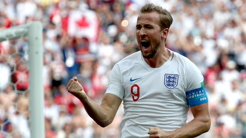 Na zdjęciu Harry Kane, strzelec trzech bramek w meczu Anglii z Panamą (6:1) w 2. kolejce grupy G MŚ 2018. Fot. PAP/EPA/VASSIL DONEV