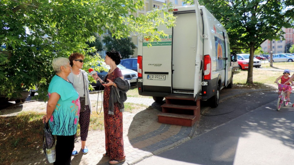 Spirobus zaparkował przy ul. Łochowskiego w bydgoskim Fordonie. Fot. Lech Przybyliński