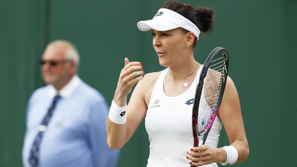 Na zdjęciu Agnieszka Radwańska podczas meczu w 2. rundzie Wimbledonu 2018. Fot. PAP/EPA/NIC BOTHMA