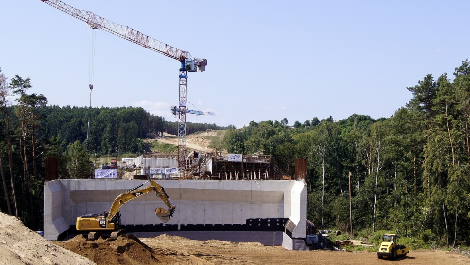 Plac budowy drogi S5 w okolicach Tryszczyna, gdzie powstaje nowy most przez Brdę/fot. Henryk Żyłkowski