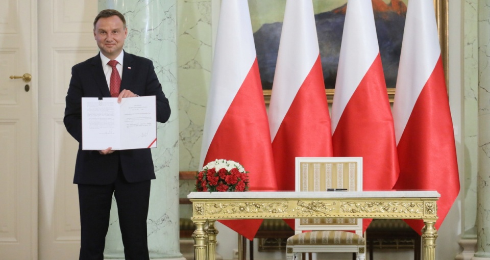Prezydent Andrzej Duda po uroczystości w Pałacu Prezydenckim w Warszawie/fot. Paweł Supernak, PAP