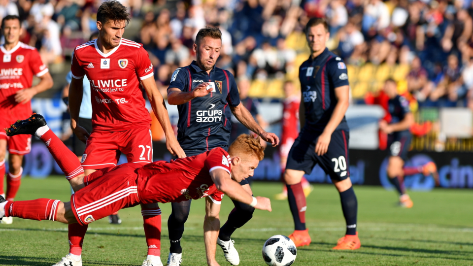 Zdjęcie z meczu Pogoń Szczecin kontra Piast Gliwice w 2. kolejce Lotto Ekstraklasy 2018/2019. Fot. PAP/Marcin Bielecki