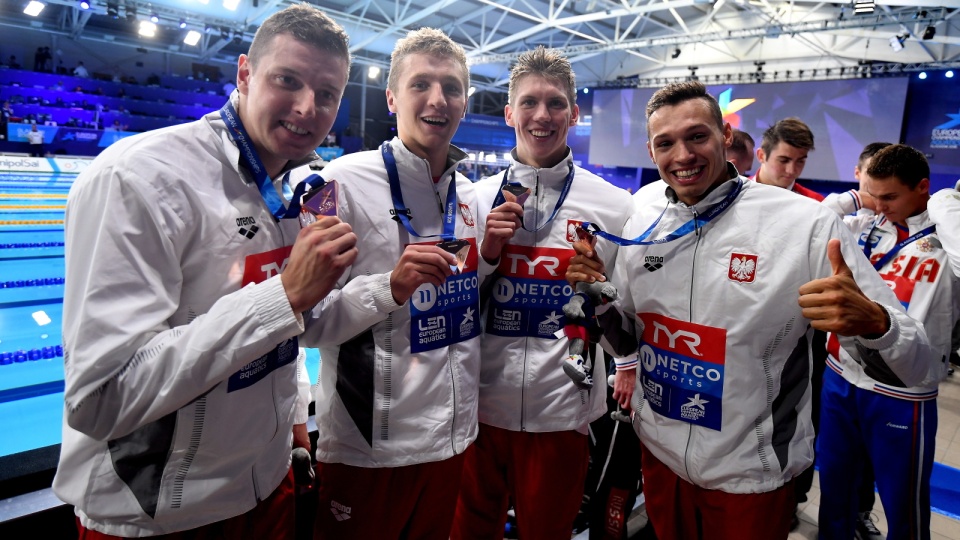 Od lewej: Konrad Czerniak, Jakub Kraska, Jan Świtkowski i Kacper Majchrzak. Fot. PAP/Bartłomiej Zborowski